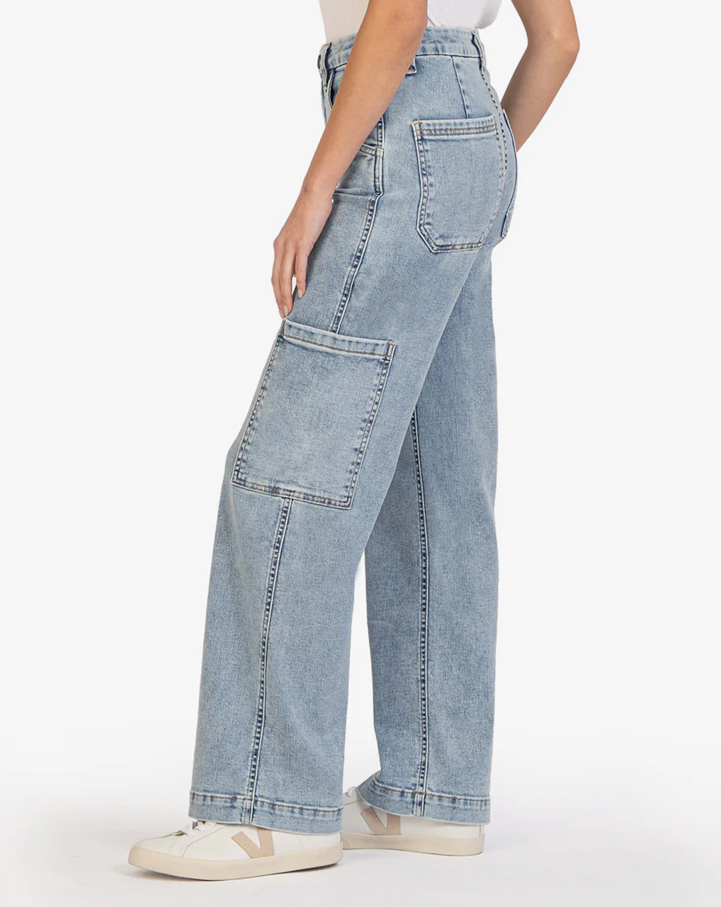 Jodi High Rise Wide Leg-Slash Pkts-Bck Basic Pkt DIVERTED WASH KP1974MA1 |  Happy Sol